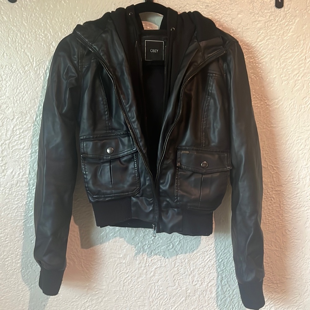 Obey Moto Faux Leather Jacket